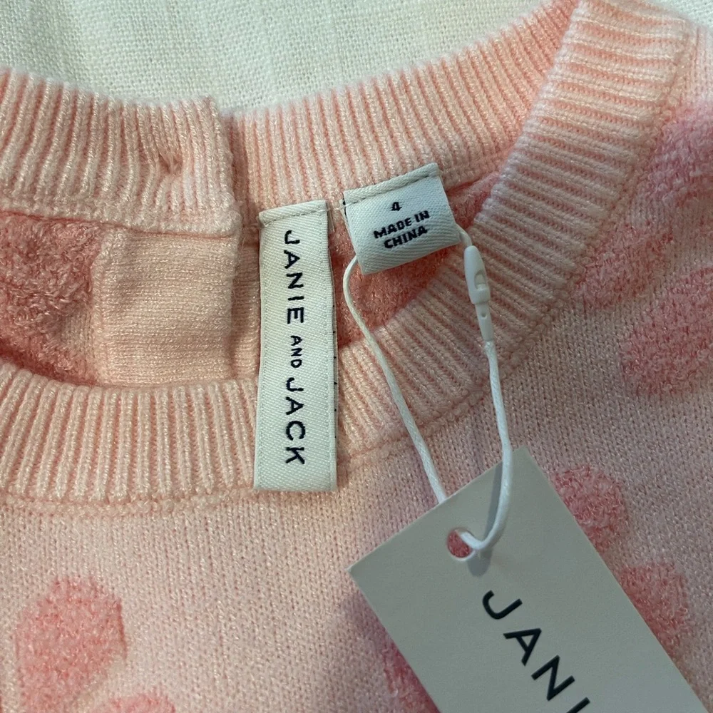 NWT Janie and Jack Pink Floral Knit Sweater Dress 4